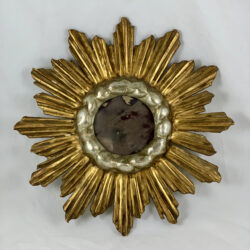 French Hollywood Regency Giltwood Sunburst & Clouds Mirror - SOLD